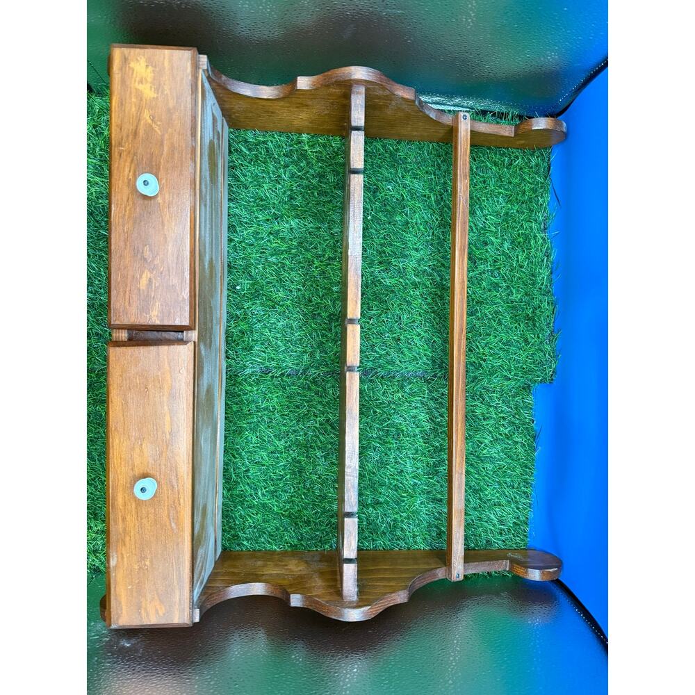 Vintage Wooden Wall Spice Rack -Country Cottage with Porcelain Handles - Picture 7 of 7